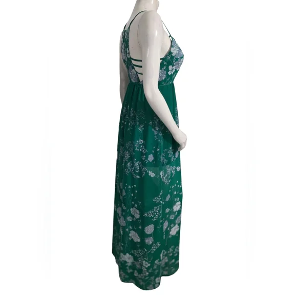 Free People Emerald Green Floral Jumpsuit Size 8 - Picture 9 of 13